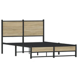 Metal Bed Frame without Mattress Sonoma Oak 120x200 cm 4007884