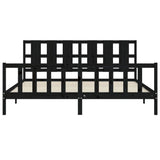 Bed Frame without Mattress Black 200x200 cm Solid Wood Pine 3192255