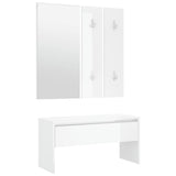 Hallway Furniture Set High Gloss White Engineered Wood 3082059
