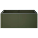 Retaining Wall 4 pcs 100 x 100 x 50 cm Steel Olive Green 3449215