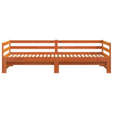 Daybed with Trundle without Mattress Wax Brown 90x190 cm Single Solid Wood 847160