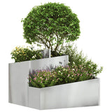 Garden Planter Silver 60 x 60 x 50 cm Galvanised Steel 873576