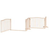 Dog Gate with Door Foldable 6 Panels 480 cm Poplar Wood 3155609