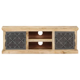 TV Cabinet with Steel Doors 120x30x40cm Solid Mango Wood 289095