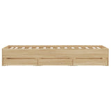 Bed Frame with Drawers without Mattress Sonoma Oak 75x190 cm Small Single 3207331