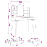 Dressing Table Set FAUSKE 4 pcs White 100 x 50 x 143 cm 3438584