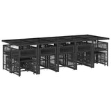15 Piece Garden Dining Set with Cushions Black Poly Rattan 3211711