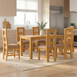 Dining Set 7 pcs Grey Solid Oak Wood 3430377