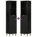 Bathroom Cabinet Black 38x33x160 cm Solid Wood Mango 4017670