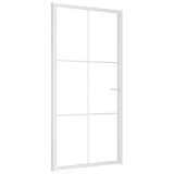 Interior Door 102.5x201.5 cm White ESG Glass and Aluminium 350575