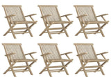 7 Piece Garden Dining Set Grey Solid Wood Teak 3155044