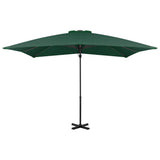 ZNTS Cantilever Garden Parasol with Aluminium Pole Green 250x250 cm 44617