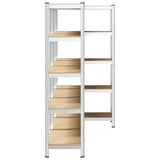 5-Layer Heavy-duty Shelves 3 pcs Silver Steel&Engineered Wood 3307597