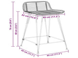 Bar Stool 2 pcs Black 44 x 45 x 76 cm Rattan and Steel 42033203