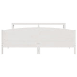 Bed Frame without Mattress White 200x200 cm Solid Wood Pine 3306214
