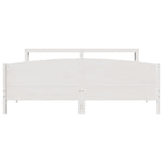 Bed Frame without Mattress White 200x200 cm Solid Wood Pine 3306214