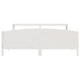 Bed Frame without Mattress White 200x200 cm Solid Wood Pine 3306214