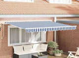 Awning Replacement Fabric Blue and White 3 x 2 m Polyester 42000373