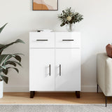 Sideboard High Gloss White 69.5x34x90 cm Engineered Wood 828006