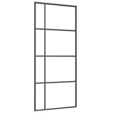 Sliding Door with Hardware Set Black 90x205 cm ESG Glass 3375950
