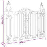 Garden Gate Black 121x8x100 cm Wrought Iron 363430