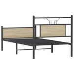 Bed Frame without Mattress Sonoma Oak 75x190 cm Small Single Engineered Wood 4106970