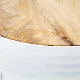 Bar Tables Drum Shape 3 pcs Solid Rough Wood Mango 358934