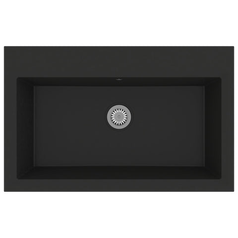 ZNTS Kitchen Sink Black 790x500x193 mm Granite 147053