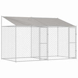 Dog Cage with Roof Silver 400 x 200 x 256 cm Steel and PE 3368298