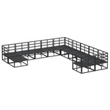 Garden Sofa Set 11 pcs Black Aluminium 3378940