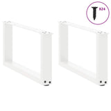 Coffee Table Legs U-Shaped 2 pcs White 60x cm Steel 4013141