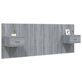Bed Headboard with Cabinets Grey Sonoma Engineered Wood 3115682