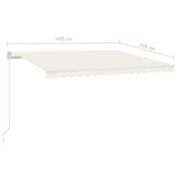 Manual Retractable Awning 400x350 cm Cream 3068977
