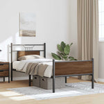 Bed Frame without Mattress Brown Oak 90x200 cm Engineered Wood 4107027