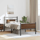 Bed Frame without Mattress Brown Oak 90x200 cm Engineered Wood 4107027