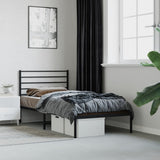 Metal Bed Frame without Mattress with Headboard Black 75x190cm 352309