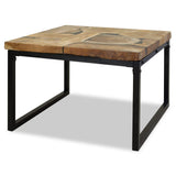 Coffee Table Black and Brown Real teak with black resin, Steel 244552