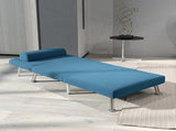 Single Velvet-Feel Sleeper Chair - Blue T3398P344449