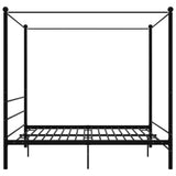 Canopy Bed Frame without Mattress Black Metal 200x200 cm 325069