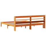 Bed Frame with Headboard without Mattress Wax Brown 180x200 cm Super King 3306562