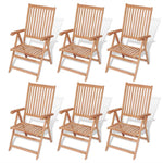 ZNTS 7 Piece Outdoor Dining Set with Folding Chairs Solid Teak Wood 43032