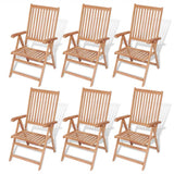 ZNTS 7 Piece Outdoor Dining Set with Folding Chairs Solid Teak Wood 43032