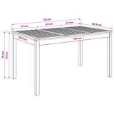 Garden Dinner Table Natural 141 x 80.5 x 75 cm 901251