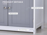75x60cm Freestanding Bathroom Storage Cabinet Unit w/ 2 Drawers Cupboard Adjustable Shelf Metal T3398P344165
