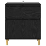 Sideboard with Drawer Black Oak 60 x 35 x 70 cm Engineered Wood 881211