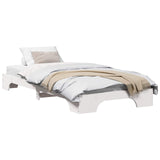 Bed Frame White 80 x 200 cm Solid Pine Wood 872882