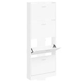 Shoe Cabinet White 59x17x150 cm Engineered Wood 342518