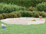 Sandbox with Seats White Octagon Solid Wood Pine 825024