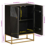 Sideboard Black 55x30x76 cm Solid Wood Mango and Iron 372026