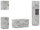 4 Piece Bathroom Cabinet Set HOORN Concrete Grey 3417957